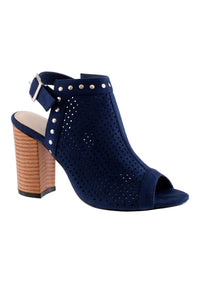 Navy Heel Peep Toe Sling back