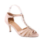 Rose Gold Kitten Heel T Strap Peep Toe