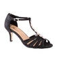 Black Kitten Heel T Strap Peep Toe