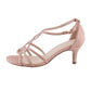 Rose Gold Kitten Heel Rope Pattern Shoe