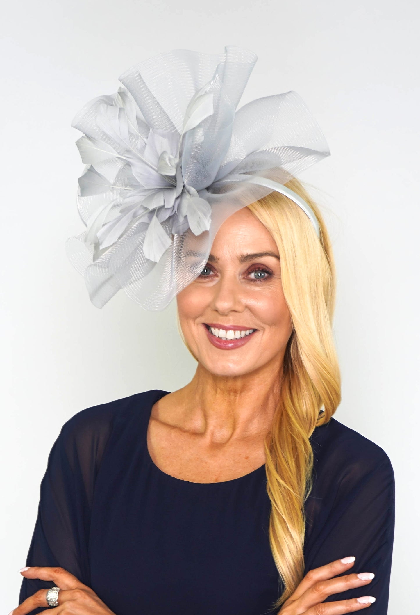 Grey Flower Detail Fascinator