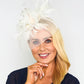 Ivory Mesh and Feather Fascinator