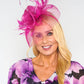 Fuschia Mesh and Feather Fascinator