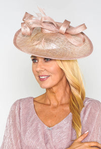 Metallic Blush Disc Shape Fascinator-1