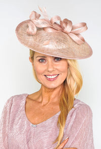 Metallic Blush Disc Shape Fascinator-1