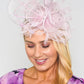 Pale Pink Mesh and Feather Fascinator