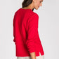 V NECK JUMPER WITH DIAGONAL KNIT RED