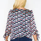 Navy Patterned Blouse