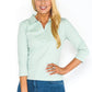 Sage Button Up Polo Top