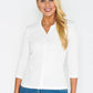 White Buttoned Sleeve Polo Top