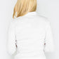 White Buttoned Sleeve Polo Top