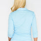 Blue Buttoned Sleeve Polo Top