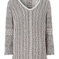 V NECK JUMPER WITH SNAKE PRINT DESIGN BEIGE