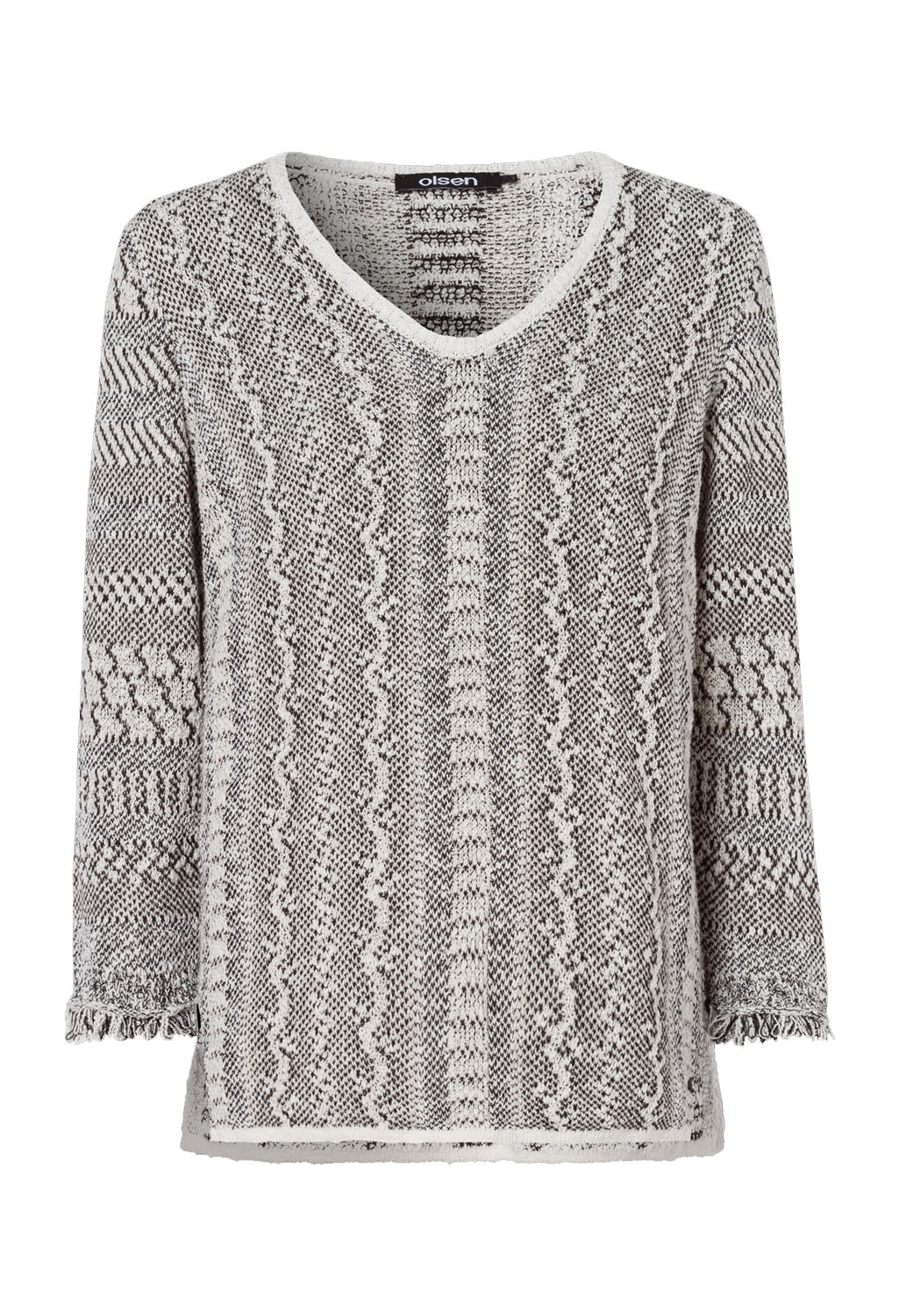 V NECK JUMPER WITH SNAKE PRINT DESIGN BEIGE