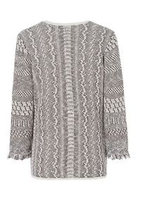 V NECK JUMPER WITH SNAKE PRINT DESIGN BEIGE