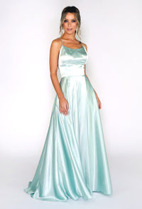 Sage Satin Ballgown