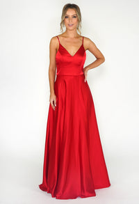 Red Satin Ballgown