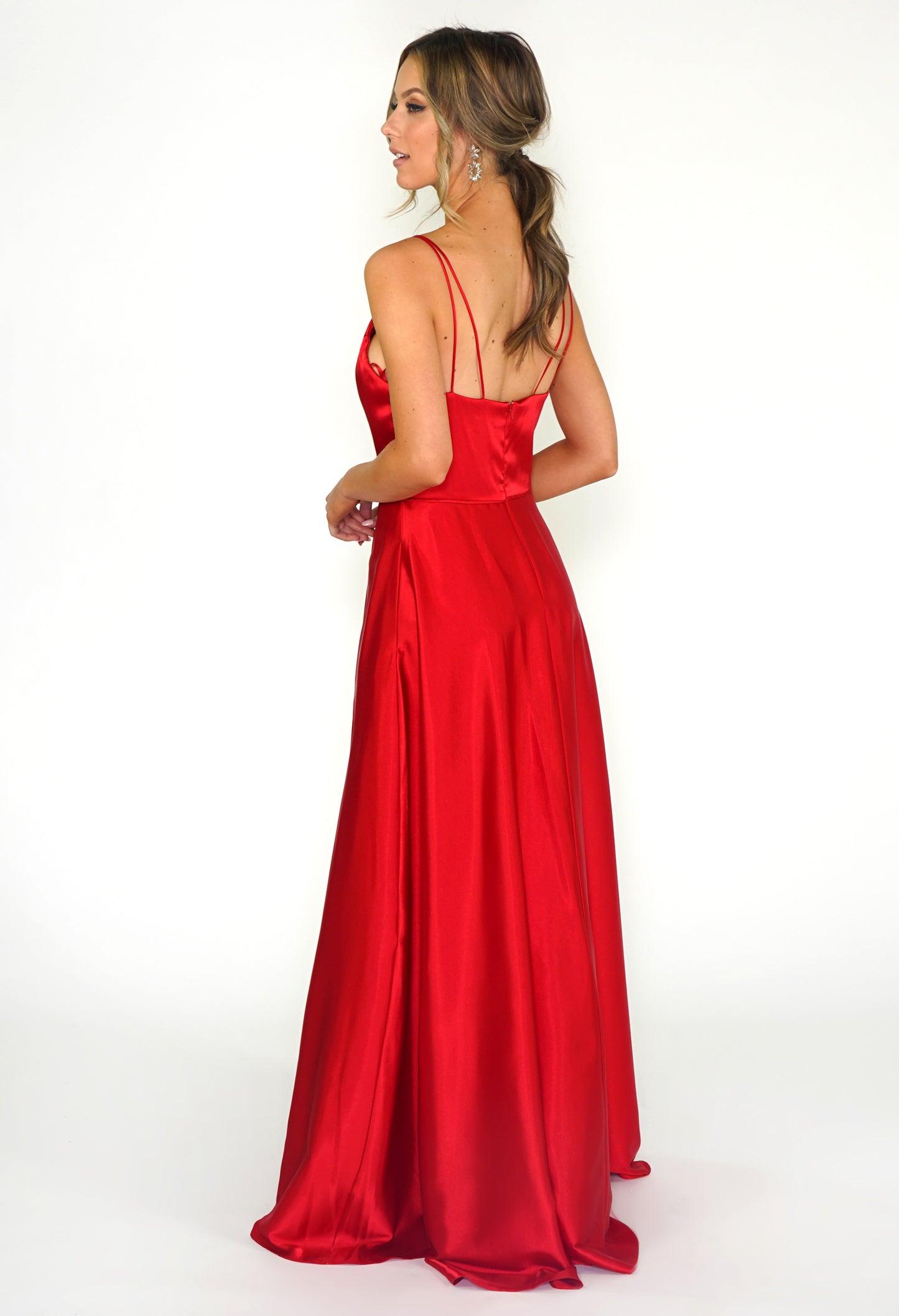 Red Satin Ballgown