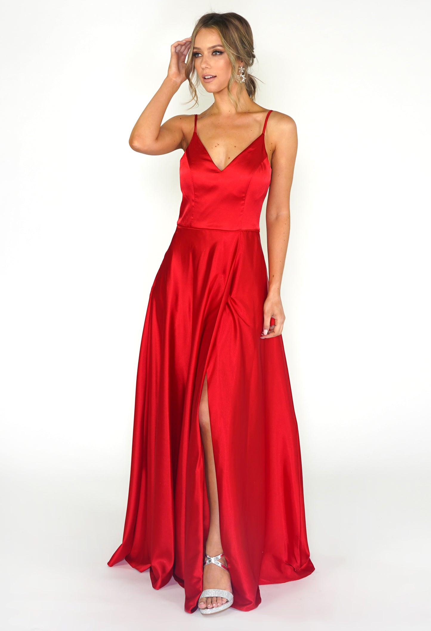 Red Satin Ballgown