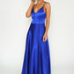 Royal Blue Satin Ballgown