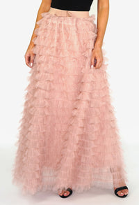 Dusky Pink Frill Skirt