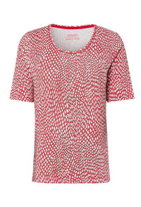 Spicy Red & White Short Sleeve Top