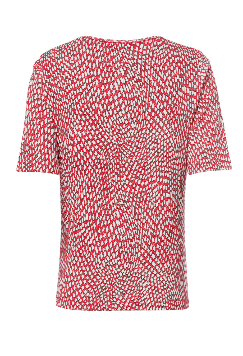 Spicy Red & White Short Sleeve Top