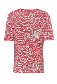 Spicy Red & White Short Sleeve Top