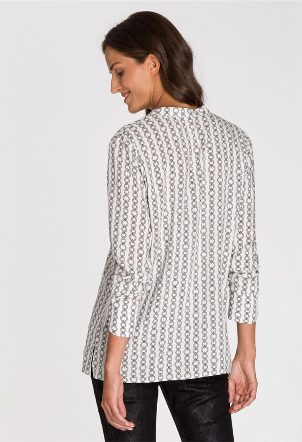 CHAIN PRINT BLOUSE OFF WHITE