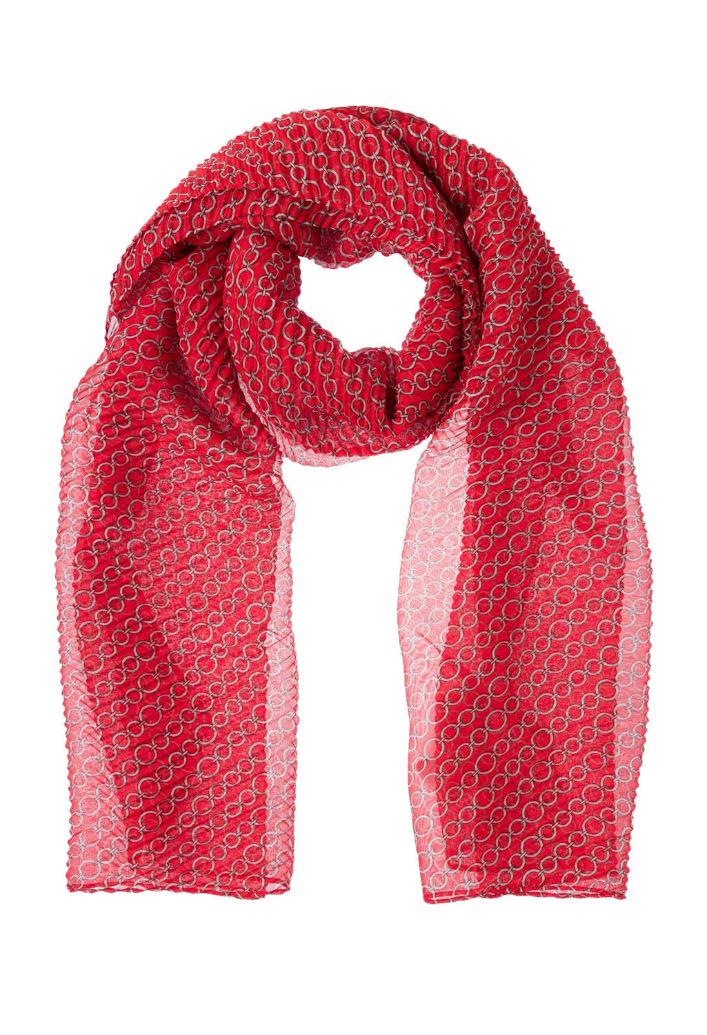 CHAIN PRINT SCARF SPICY RED