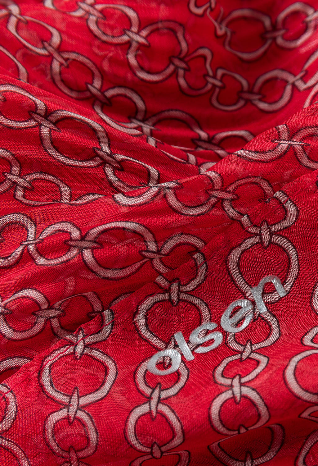 CHAIN PRINT SCARF SPICY RED