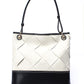 Two Tone Woven Tote - Black