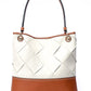 Two Tone Woven Tote - Tan