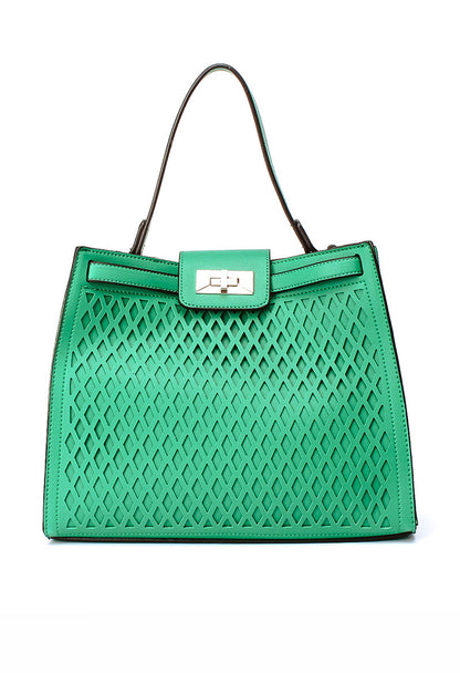 Laser Cut Detail Tote - Green