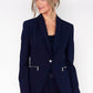 Navy Blazer with Zip Detail