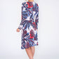 Tropical Leaf Faux Wrap Dress