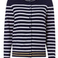 BUTTON STRIPED CARDIGAN NAVY