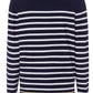 BUTTON STRIPED CARDIGAN NAVY