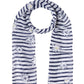 DAISY AND STRIPE SCARF NAVY