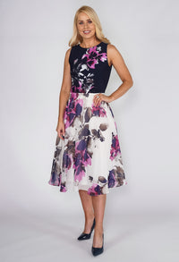 Floral Contrast Dress