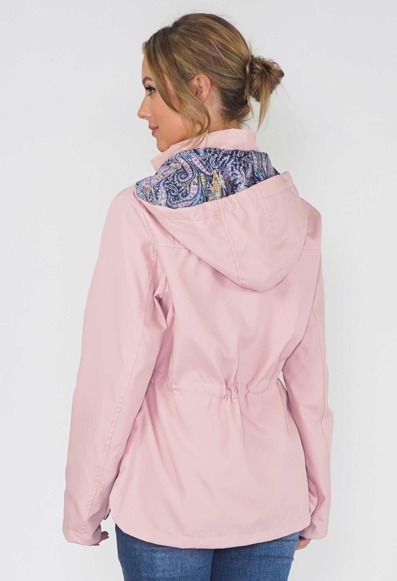 Pink Reversible Paisley Raincoat