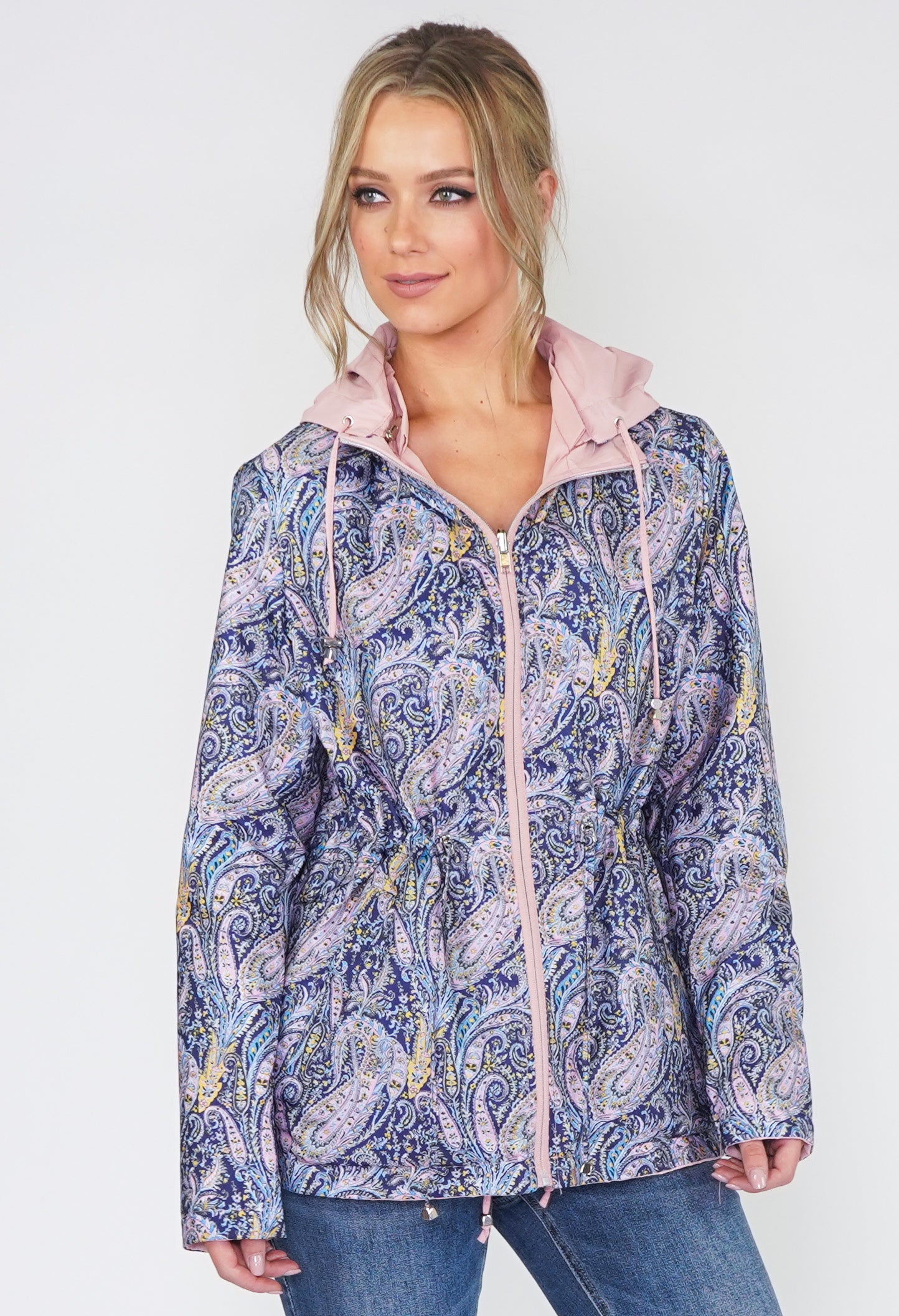 Pink Reversible Paisley Raincoat