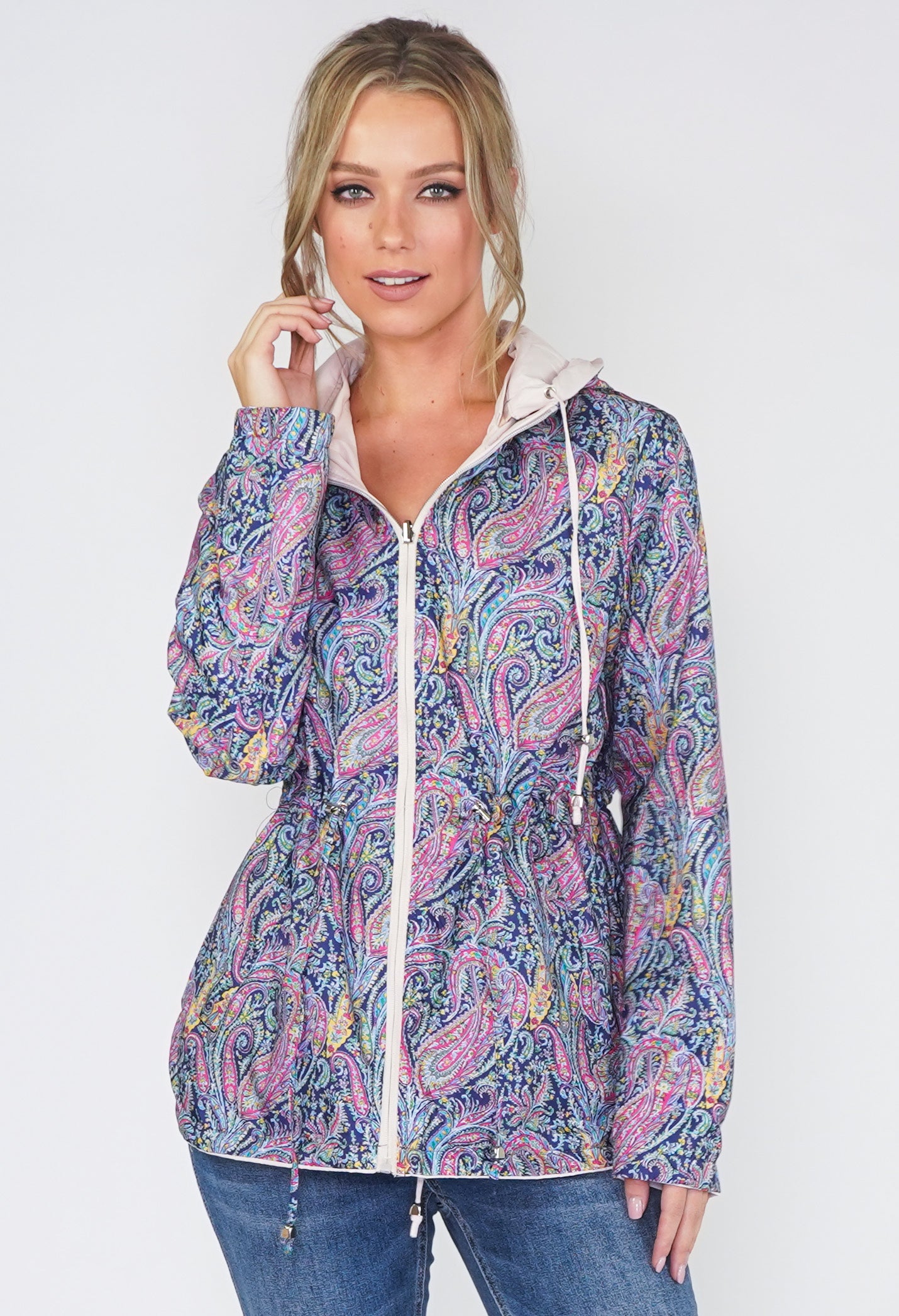 Reversible Sand Paisley Raincoat