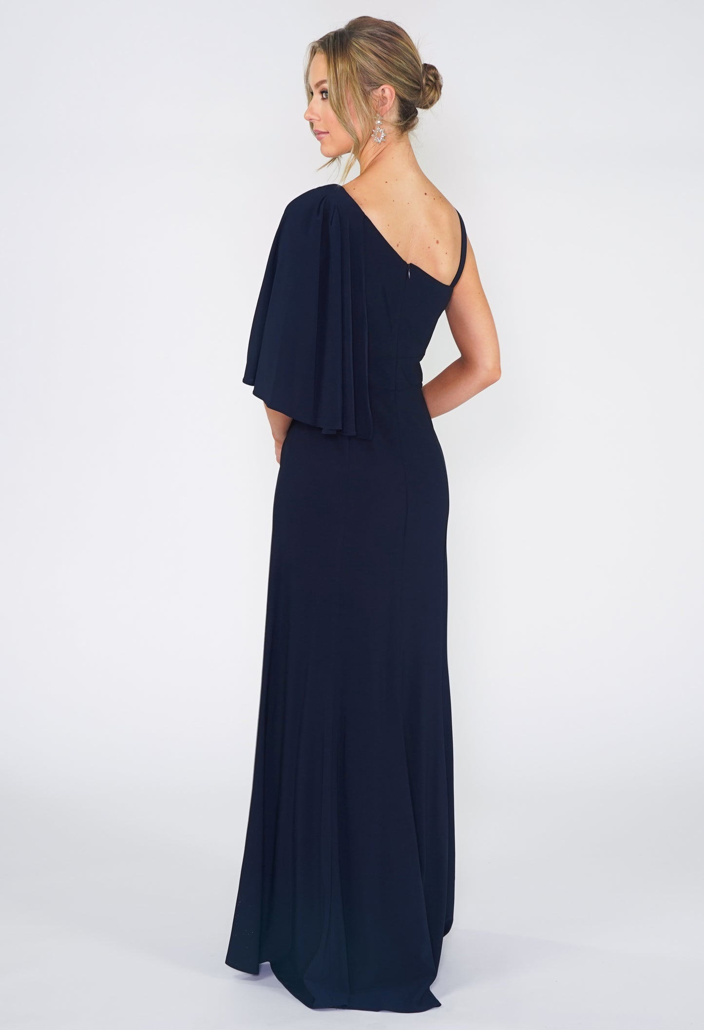 One Shoulder Navy Jumpsuit