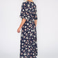 Navy Floral Wrap Dress-1