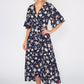 Navy Floral Wrap Dress-1