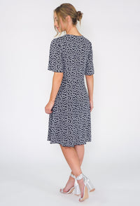 Navy Ditsy Floral Dress