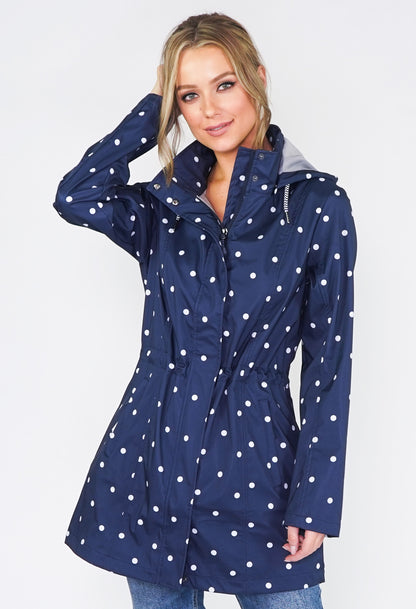 Twist Navy Polka Dot Raincoat