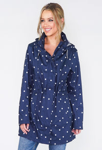 Twist Navy Polka Dot Raincoat