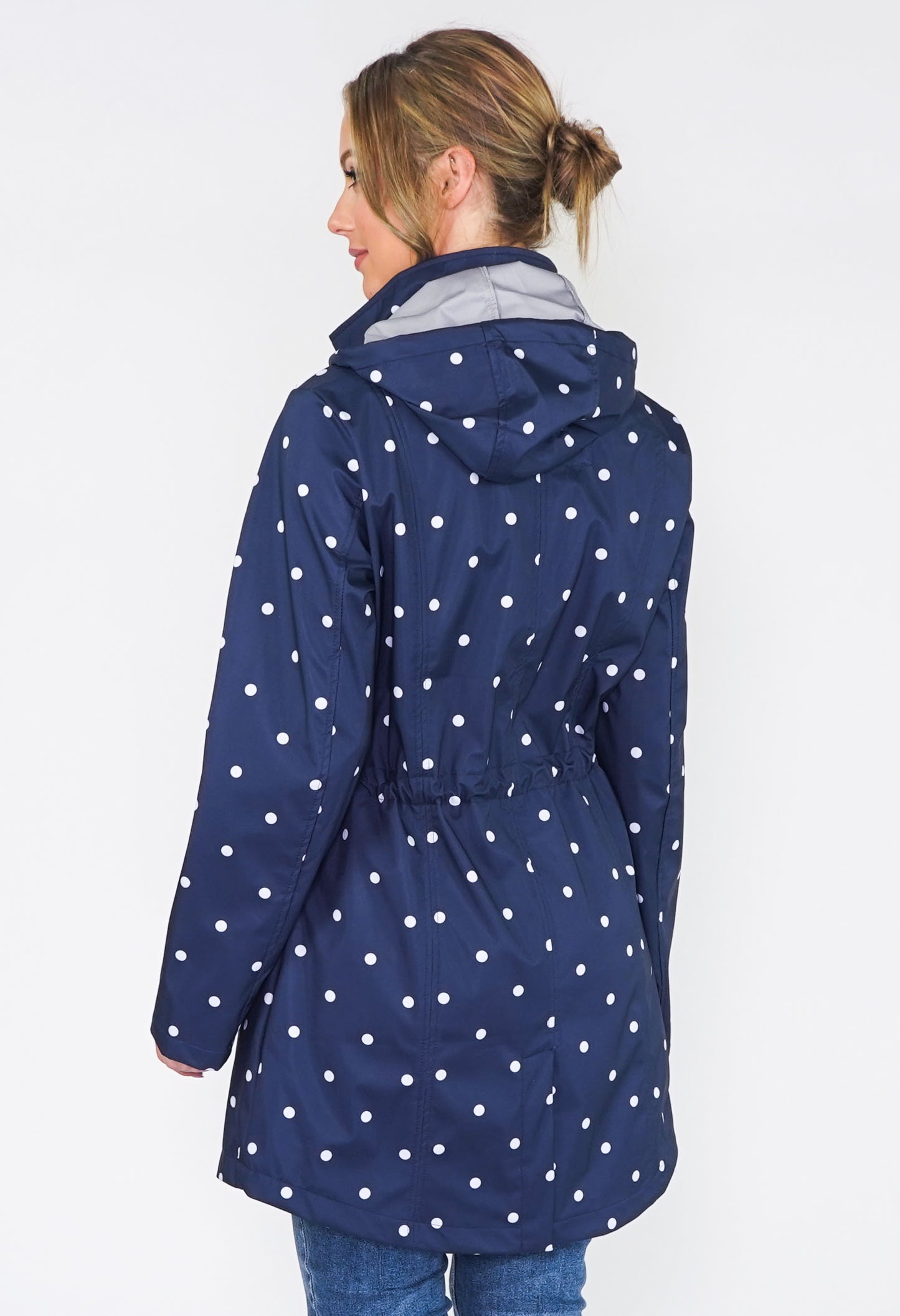 Twist Navy Polka Dot Raincoat